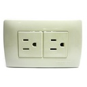 TOMACORRIENTE DOBLE CON TIERRA BEIGE SECURITY
