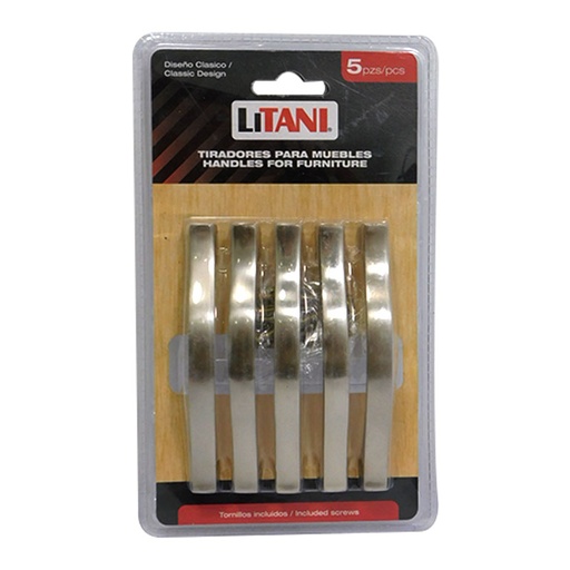 [6481] JUEGO DE TIRADORES 5PZAS 96MM LITANI