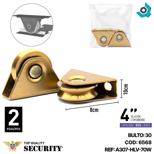 [6568] RUEDA O ROLDANA PARA PORTON 70MM SECURITY