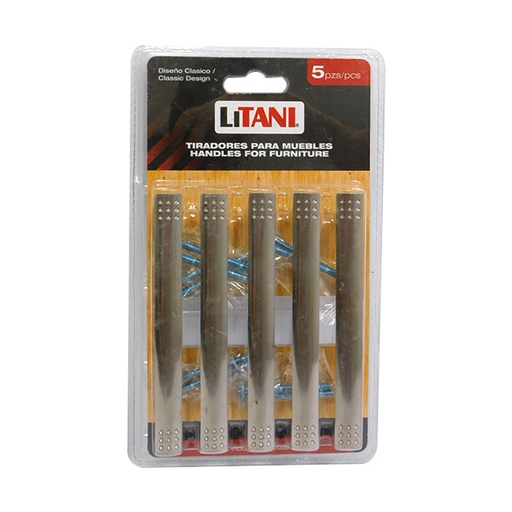 [6732] JUEGO DE TIRADORES 5PZAS 96MM LITANI