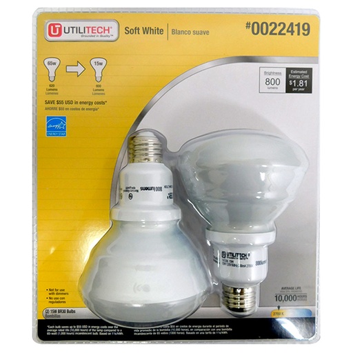[7448] BOMBILLO AHORRADOR 15W  UTILITECH