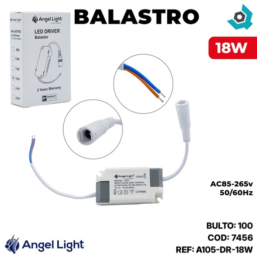 [7456] BALASTRO 18W PARA LED ANGEL LIGHT