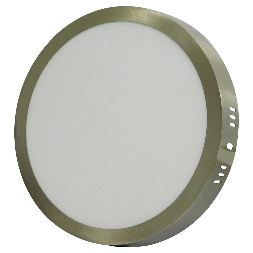 LAMPARA LED SUPERFICIAL REDONDA 18W NIQUELADA LUZ BLANCA ANGEL LIGHT