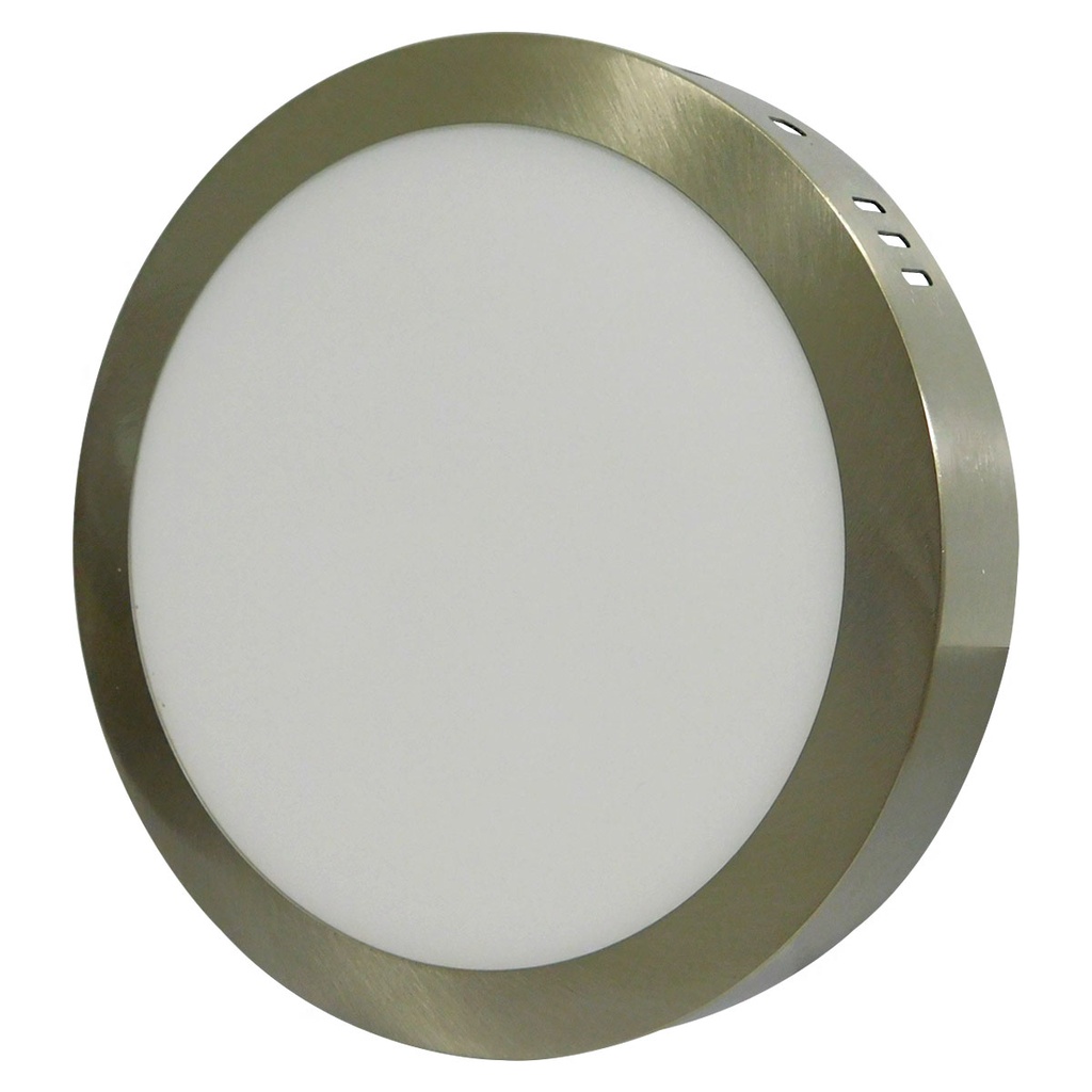 LAMPARA LED SUPERFICIAL REDONDA 12W NIQUELADA LUZ BLANCA ANGEL LIGHT