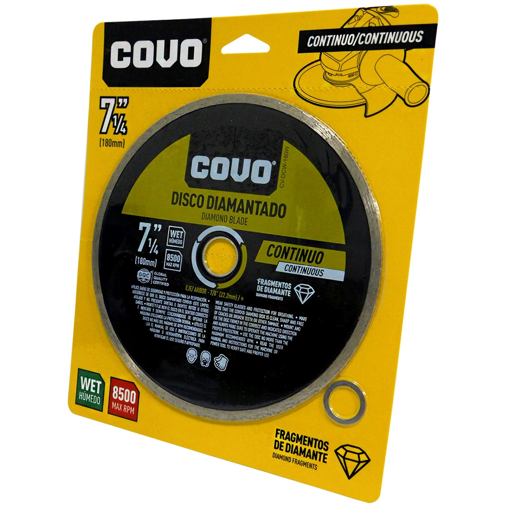 DISCO DIAMANTADO 7 1/4" CORTE CONTINUO COVO