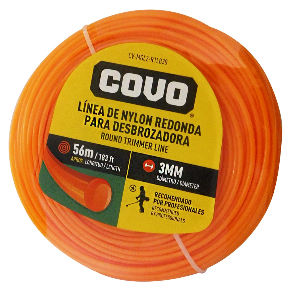 NYLON REDONDO PARA DESMALEZADORA 56MT X 3MM COVO