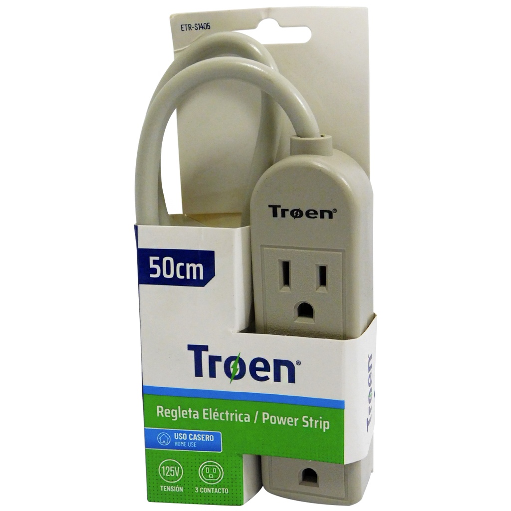 REGLETA ELECTRICA 3 TOMAS CON TIERRA TROEN
