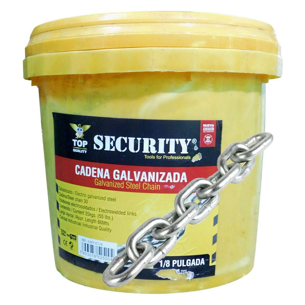 CADENA 1/8" DE ACERO GALVANIZADO SECURITY