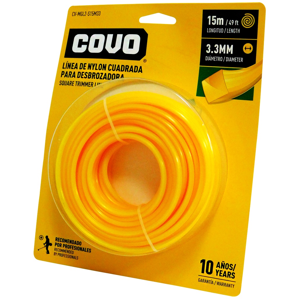 NYLON CUADRADO PARA DESMALEZADORA 15MT X 3.3MM COVO