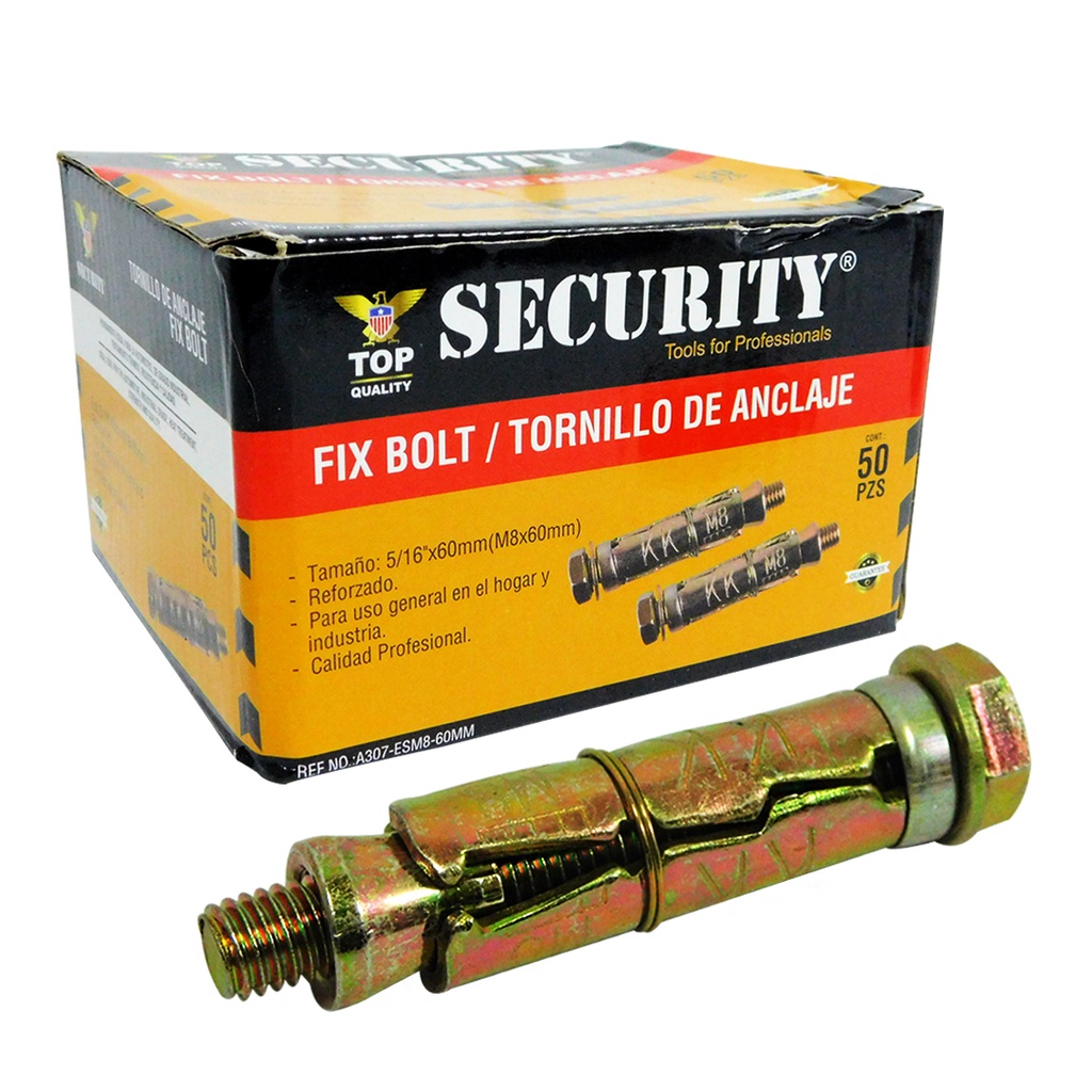 TORNILLO 5/16" X 60MM CON RAMPLUG METALICO SECURITY