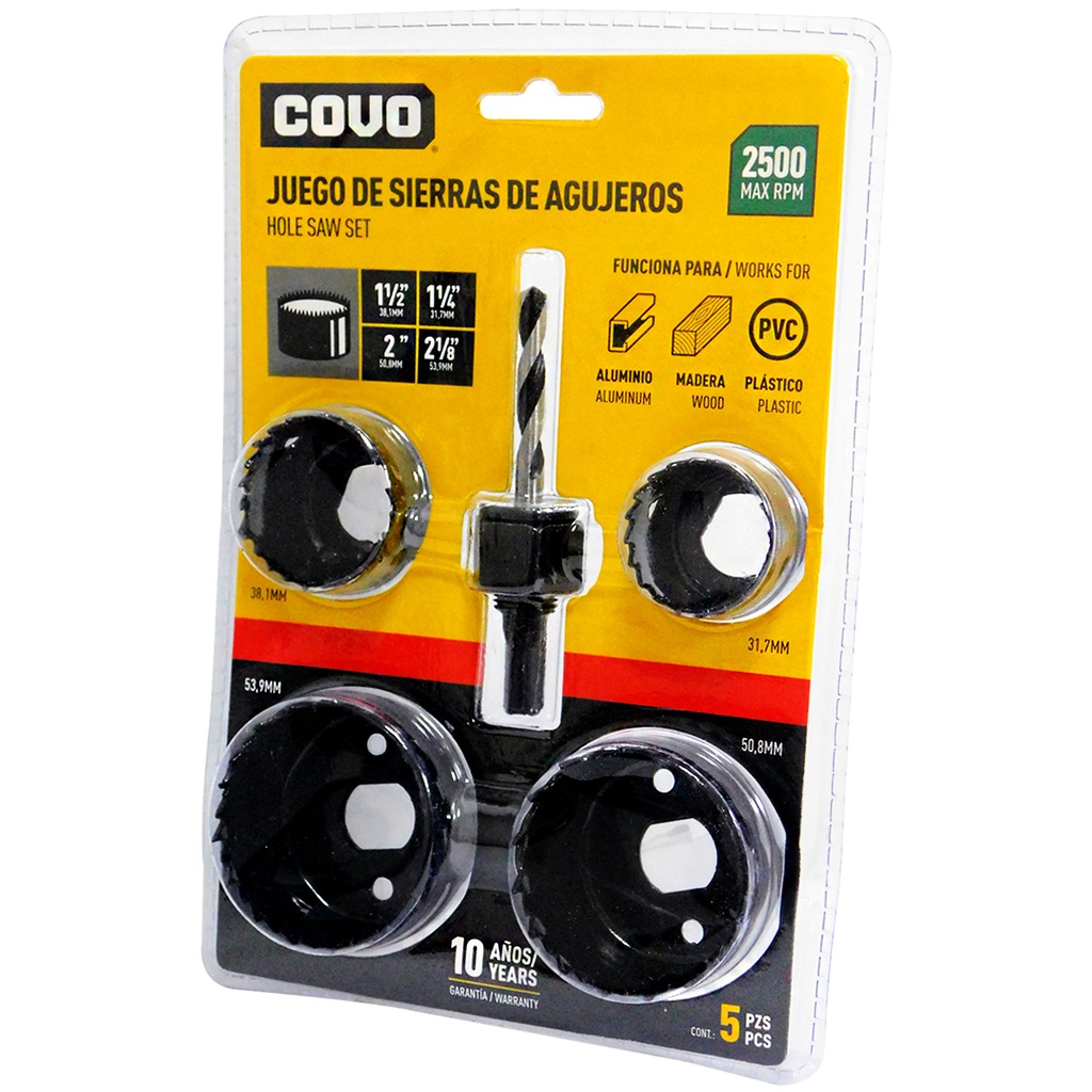 BROCA PARA CERRADURA 5 PIEZAS COVO