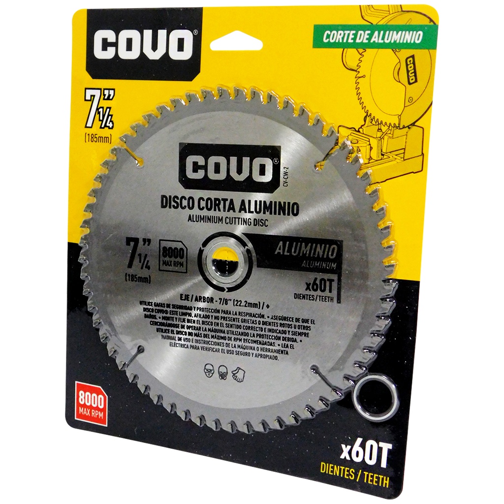 DISCO DE SIERRA 7 1/4" PARA ALUMINIO COVO