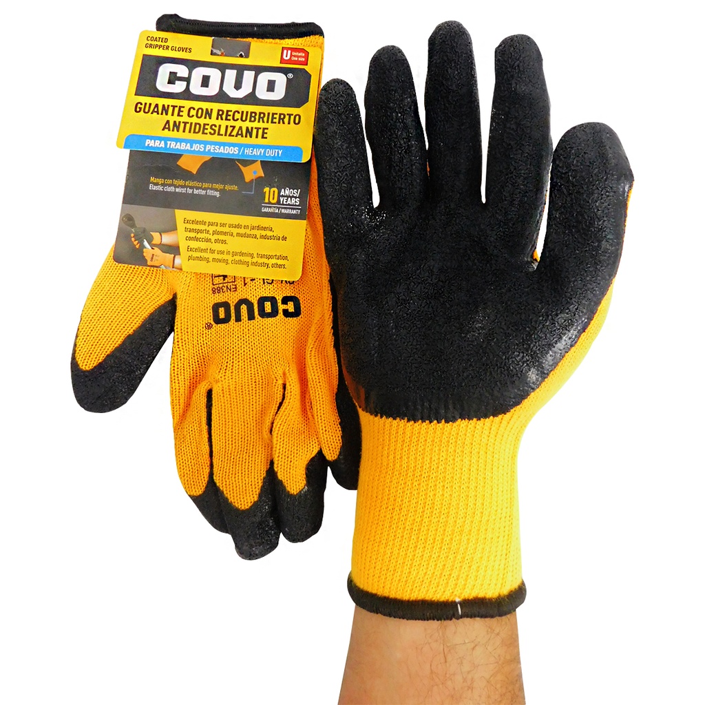 GUANTES DE SGURIDAD CON RECUBRIMIENTO ANTIDESLIZANTE COVO
