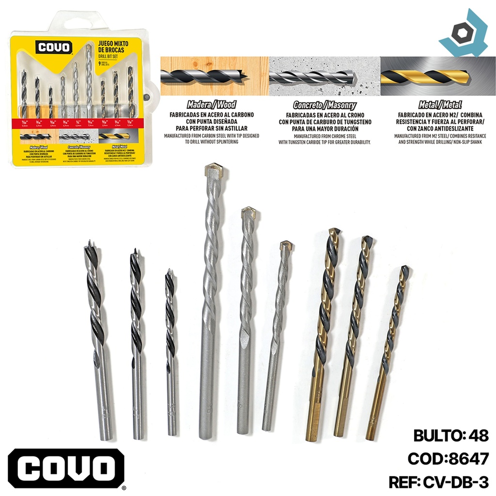 JUEGO DE MECHAS MULTIMATERIAL COVO