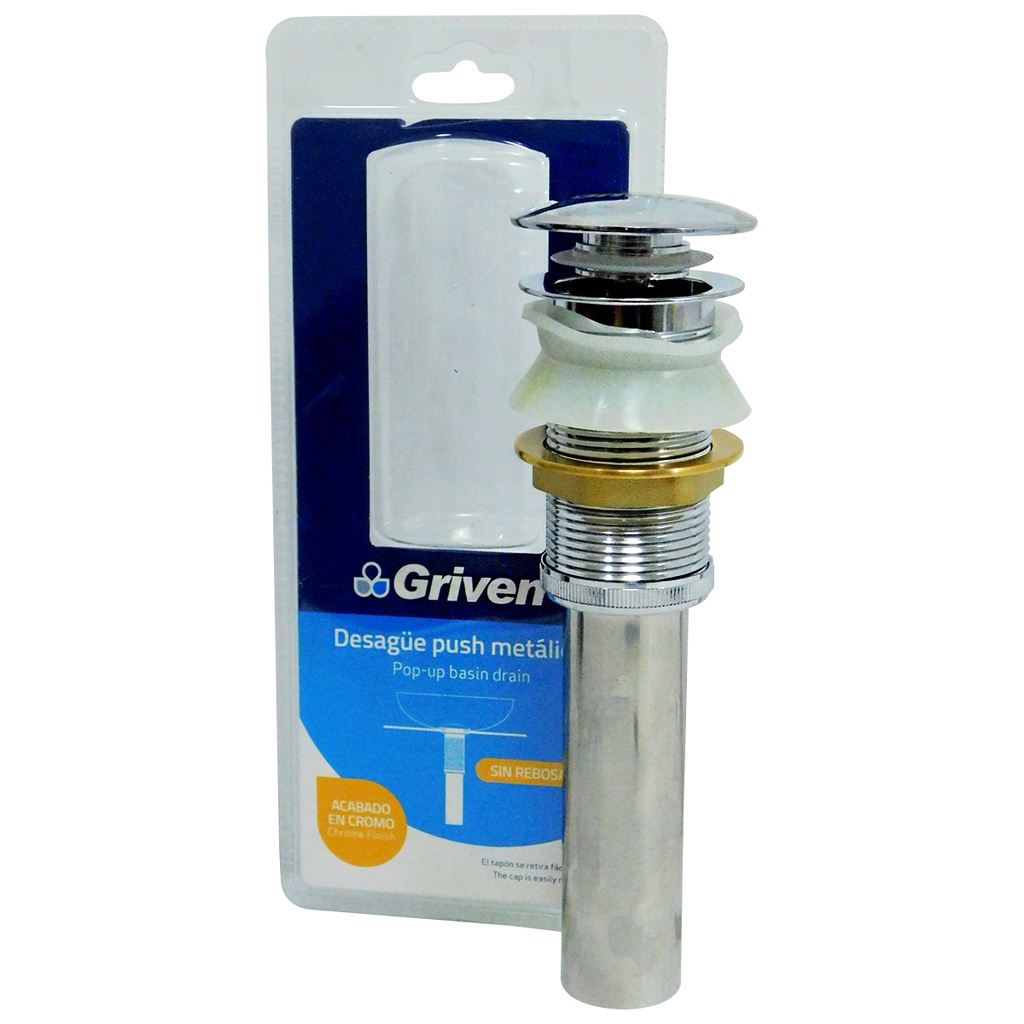 DESAGUE PARA LAVAMANOS 1 1/4" X 21CM PUSH GRANDE GRIVEN