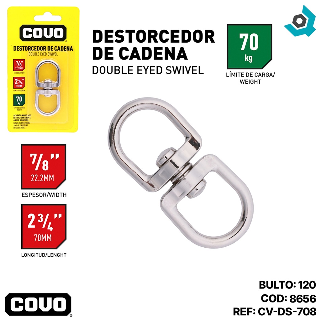 DESTORCEDOR DE CADENA 2 3/4" COVO