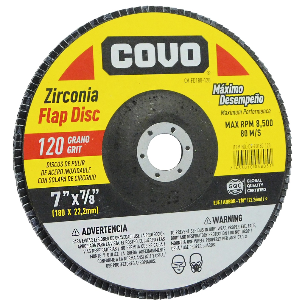 DISCO ABRASIVO 7" GRANO 120 PARA PULIR COVO