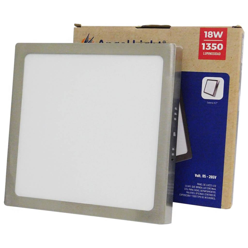 LAMPARA LED SUPERFICIAL CUADRADA 18W 8.7" ANGEL LIGHT