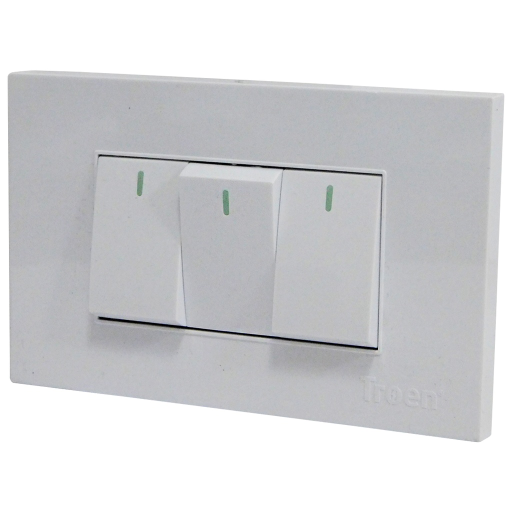 APAGADOR TRIPLE BLANCO TROEN