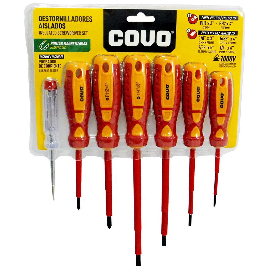 JUEGO DE DESTORNILLADOR 7 PIEZAS COVO