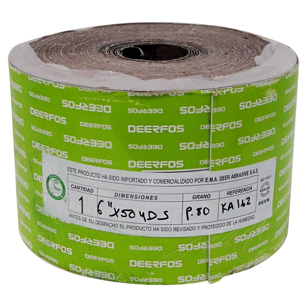 ROLLO DE LIJA 6" X 46MTS GRANO 80 DEERFOS