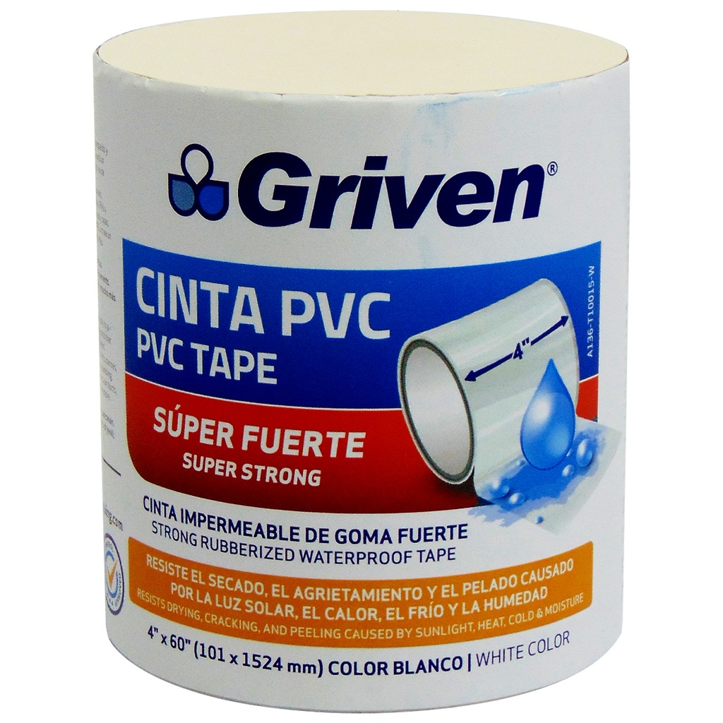 CINTA PVC BLANCO 4" X 60" GRIVEN