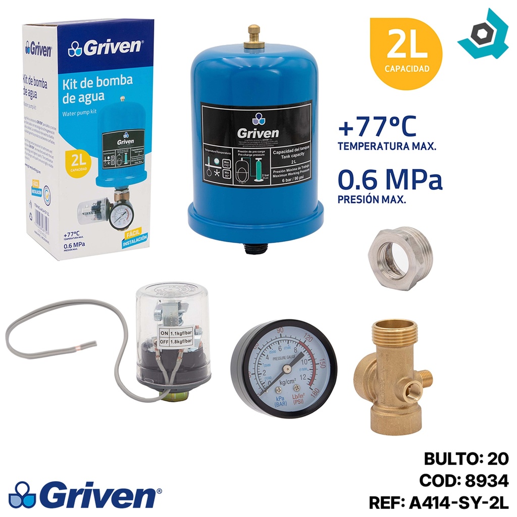 PULMON TANQUE PARA AGUA 2L GRIVEN