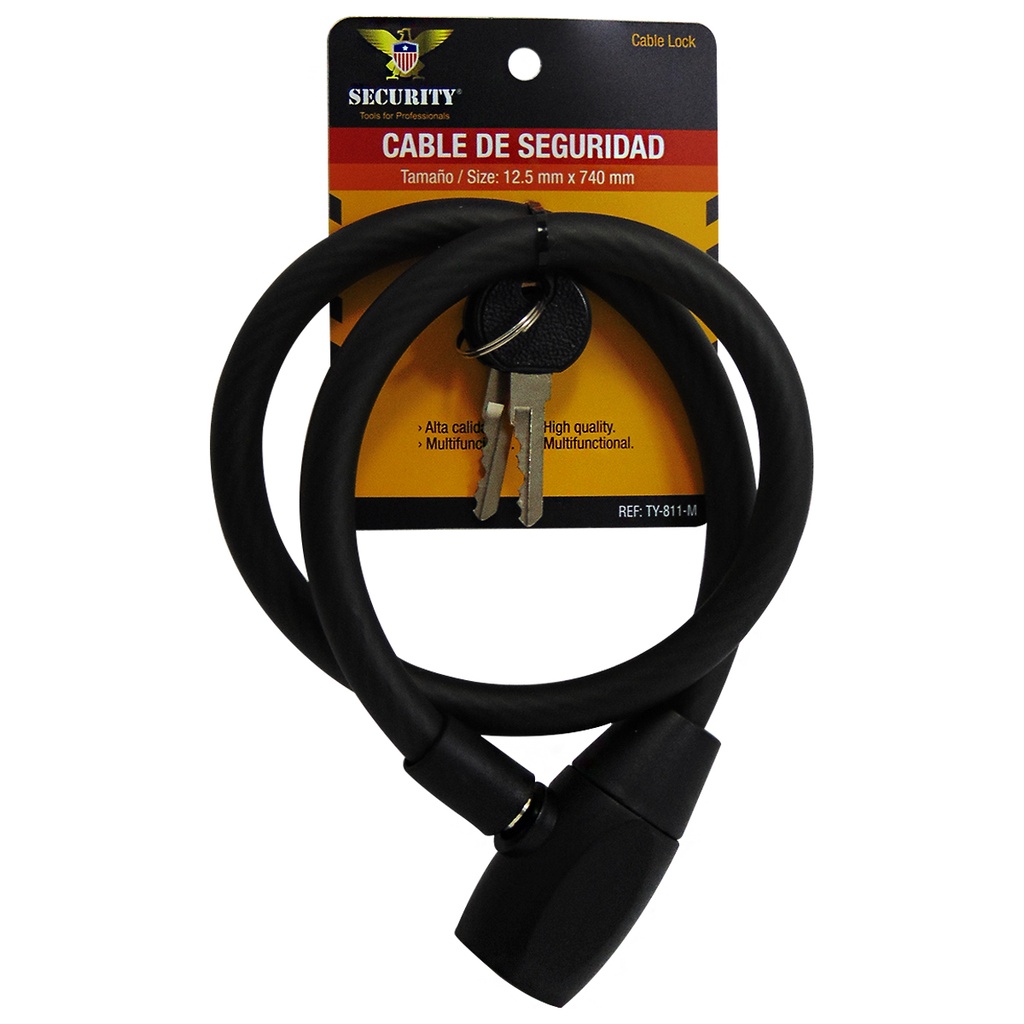CANDADO PARA BICICLETA 12.5MM X 74CM SECURITY