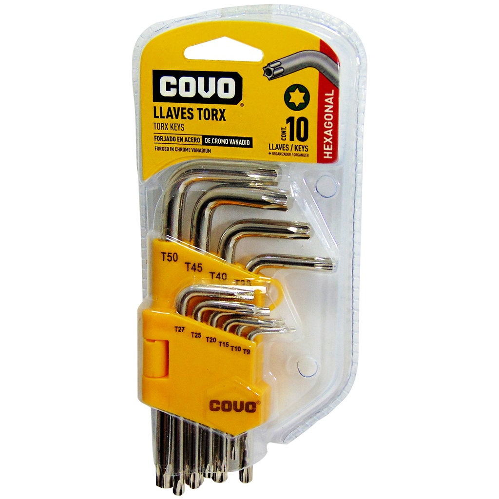 JUEGO DE LLAVES ALLEN TORX 10 PIEZAS COVO