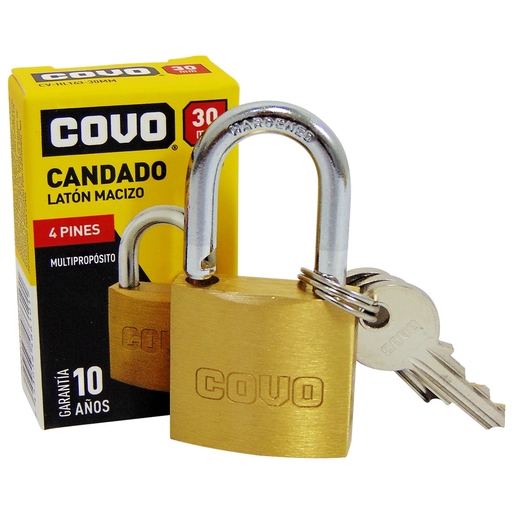 CANDADO 30MM LATON MACIZO COVO