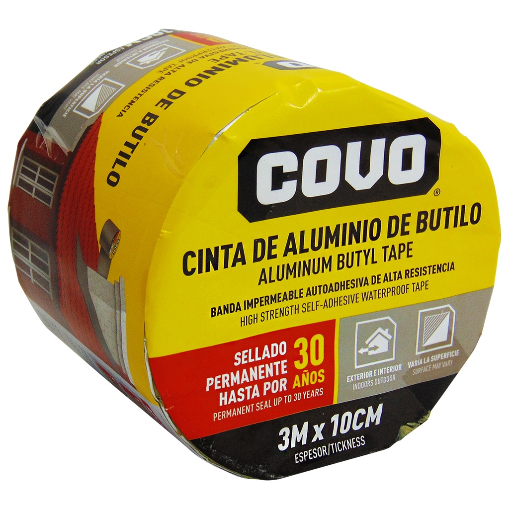 CINTA DE ALUMINIO DE BUTILO 3M X 10CM COVO