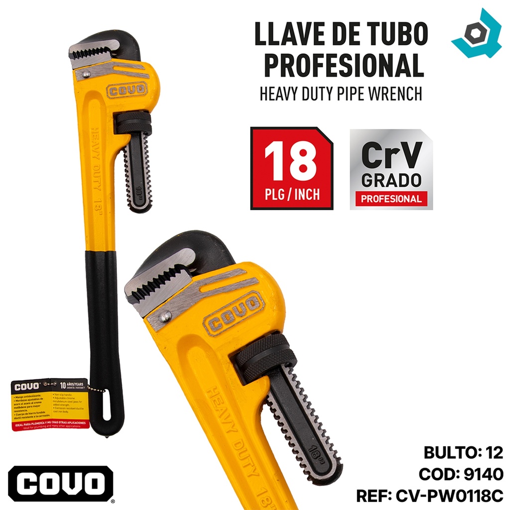 LLAVE DE TUBO 18" INDUSTRIAL COVO