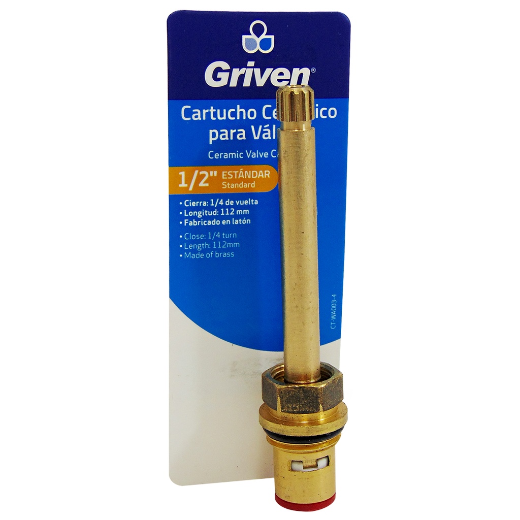 CARTUCHO CERAMICO 1/2" PARA LLAVE DE DUCHA GRIVEN