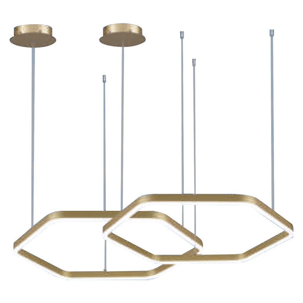 LAMPARA LED COLGANTE 55W 2 HEXAGONOS ANGEL LIGHT