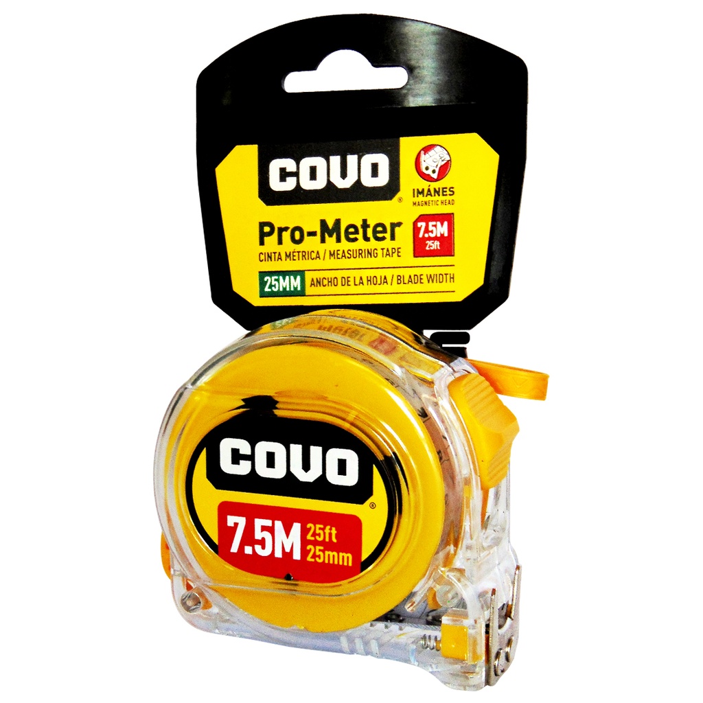 CINTA METRICA 7.5M X 25MM COVO