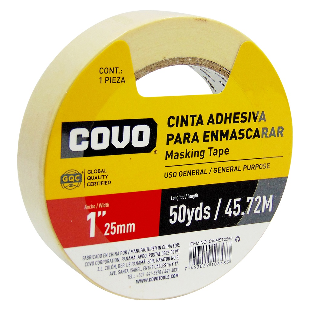 TIRRO CINTA ADHESIVA PARA ENMASCARAR 1" COVO