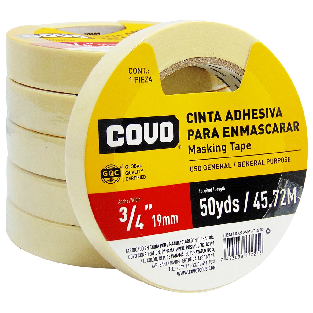 TIRRO CINTA ADHESIVA PARA ENMASCARAR 3/4" COVO