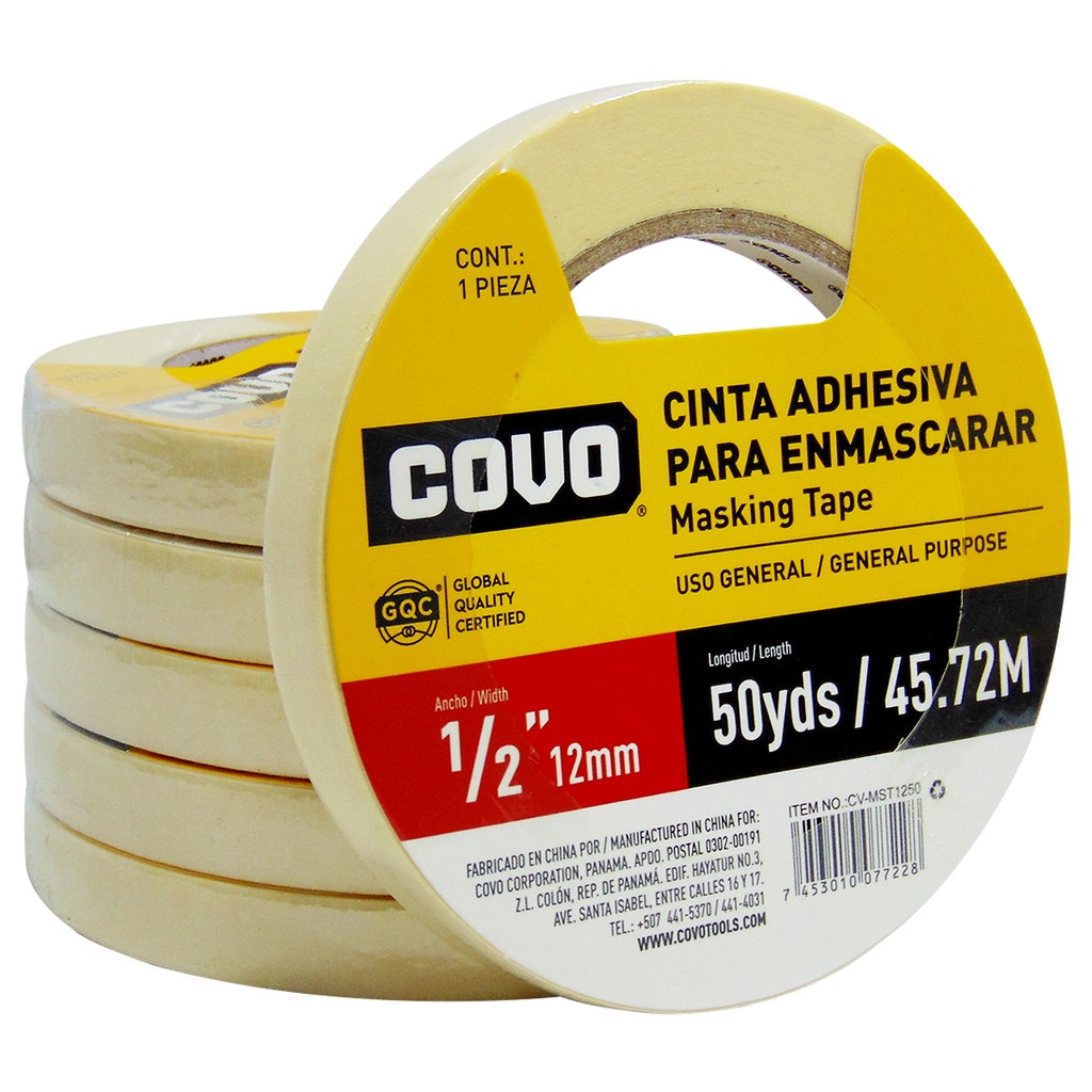 TIRRO CINTA ADHESIVA PARA ENMASCARAR 1/2" COVO
