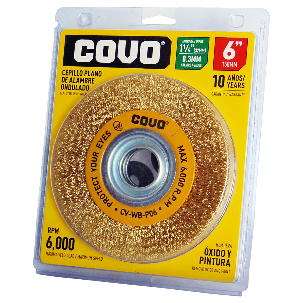 DISCO CEPILLO DE ALAMBRE 6" PLANO COVO