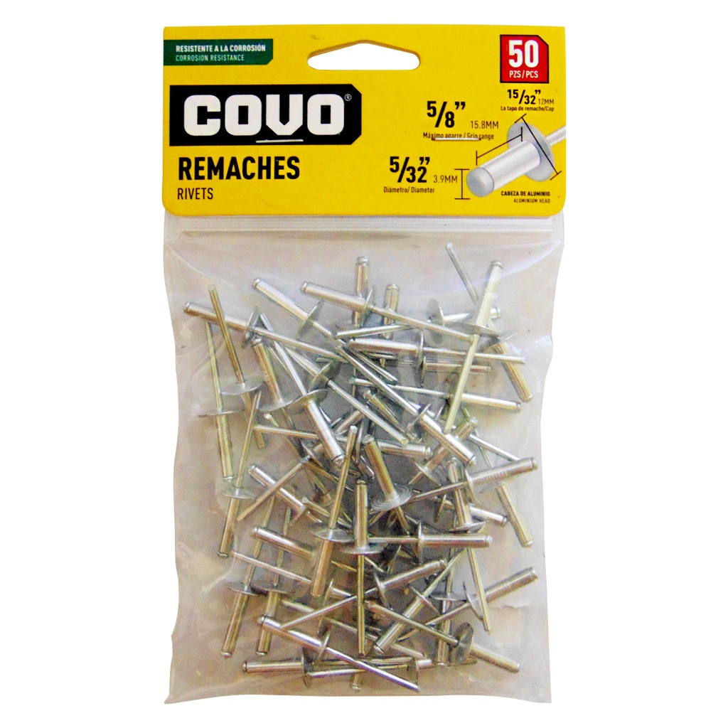 REMACHE 5/32" X 5/8" 50 PIEZAS COVO