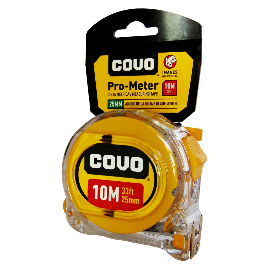 CINTA METRICA 10MT TRANSPARENTE COVO