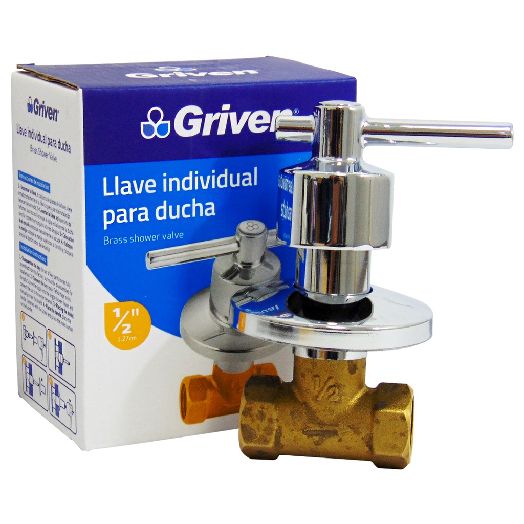 LLAVE PARA DUCHA 1/2" INDIVIDUAL GRIVEN