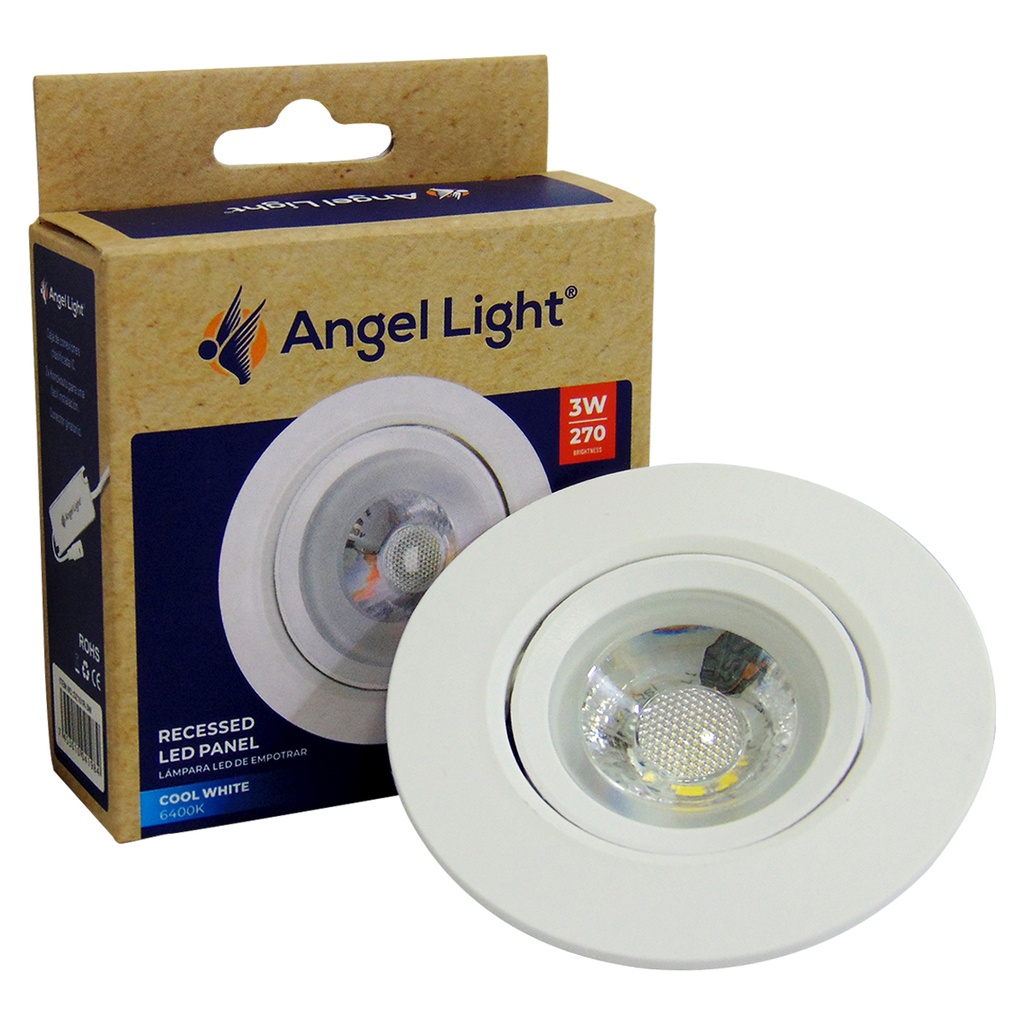 LAMPARA LED OJO DE BUEY 3W 3" REDONDA LUZ BLANCA ANGEL LIGHT