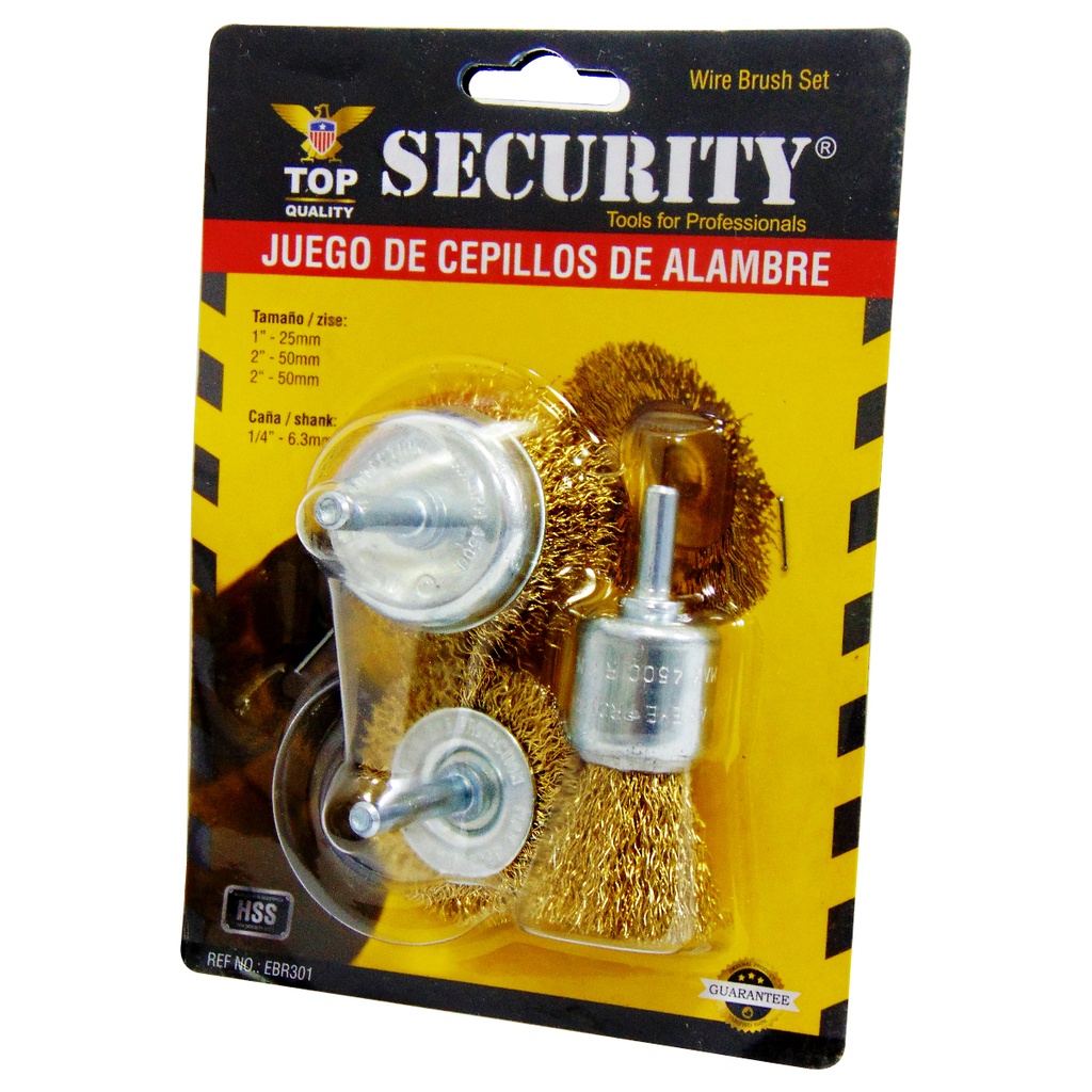 DISCO CEPILLOS DE ALAMBRE 3 PIEZAS SECURITY