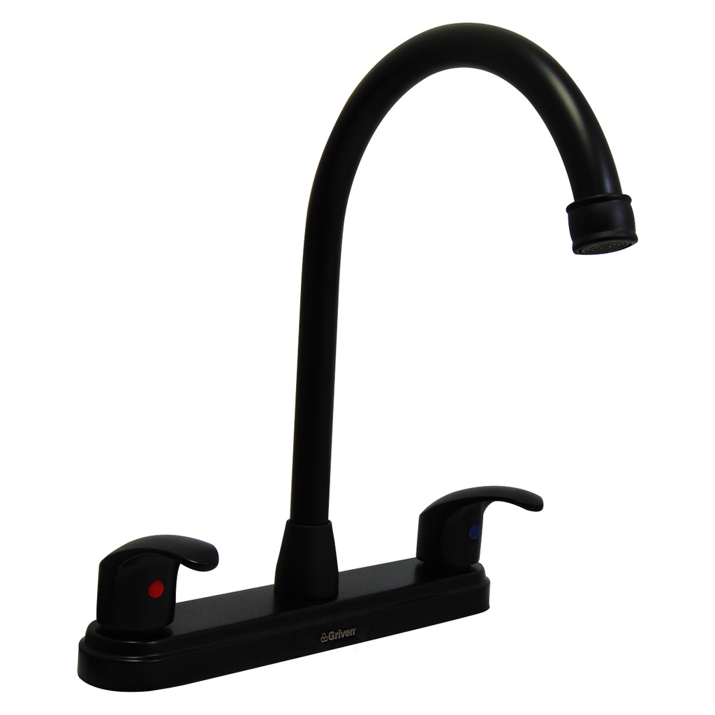GRIFERIA PARA FREGADERO 8" CUELLO DE CISNE GRIVEN BLACK