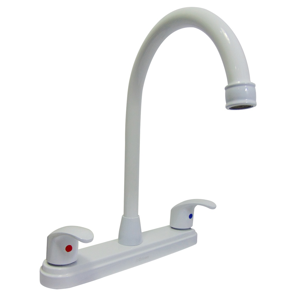 GRIFERIA PARA FREGADERO 8" CUELLO DE CISNE GRIVEN WHITE