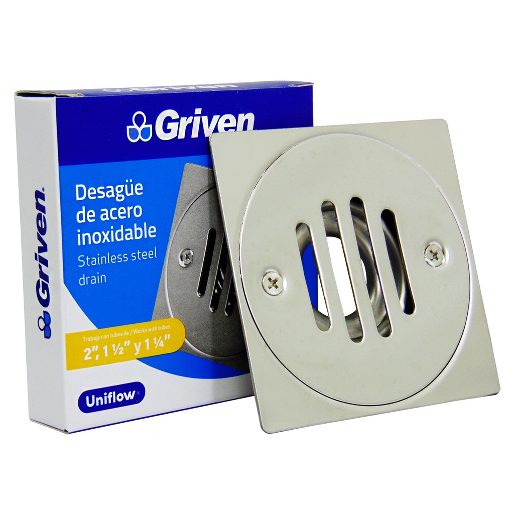 DESAGUE DE PISO 4" X 4" ACERO INOXIDABLE GRIVEN