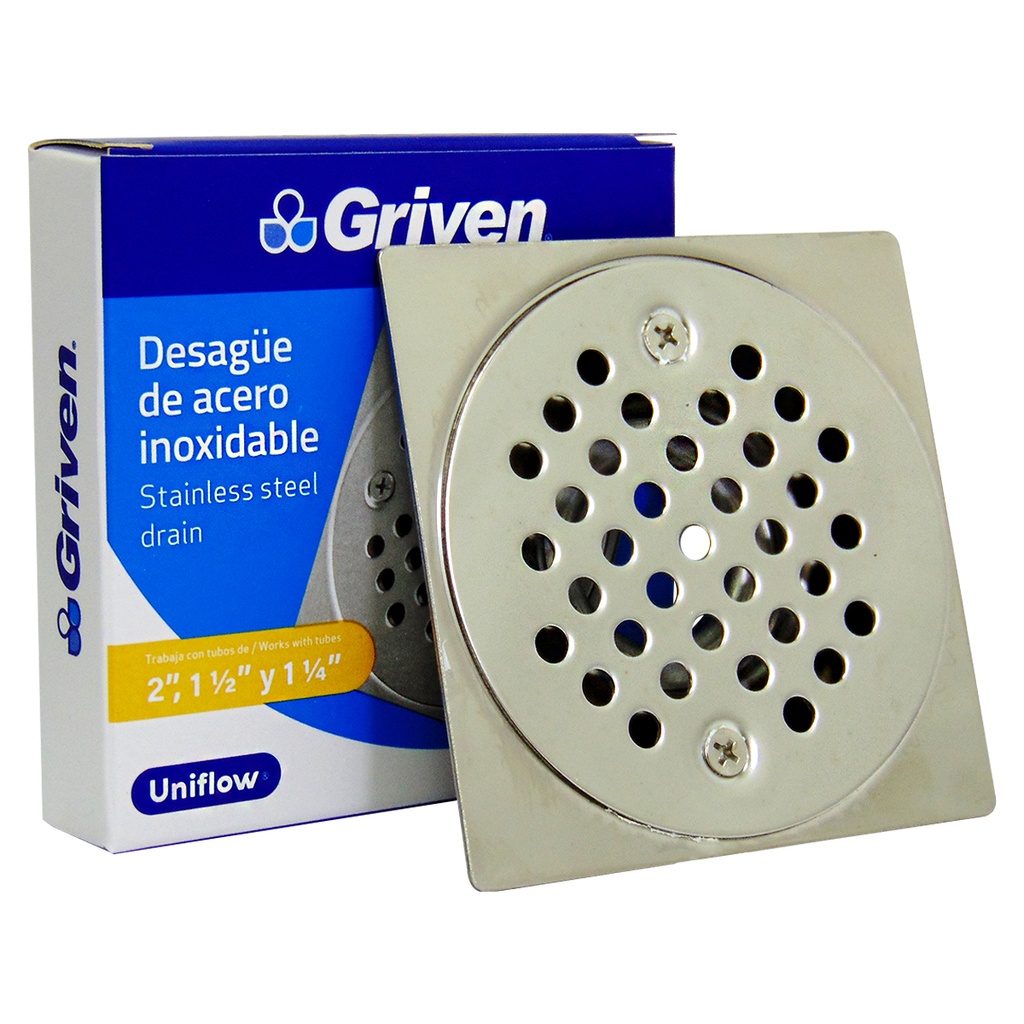 DESAGUE DE PISO 4" X 4" ACERO INOXIDABLE GRIVEN