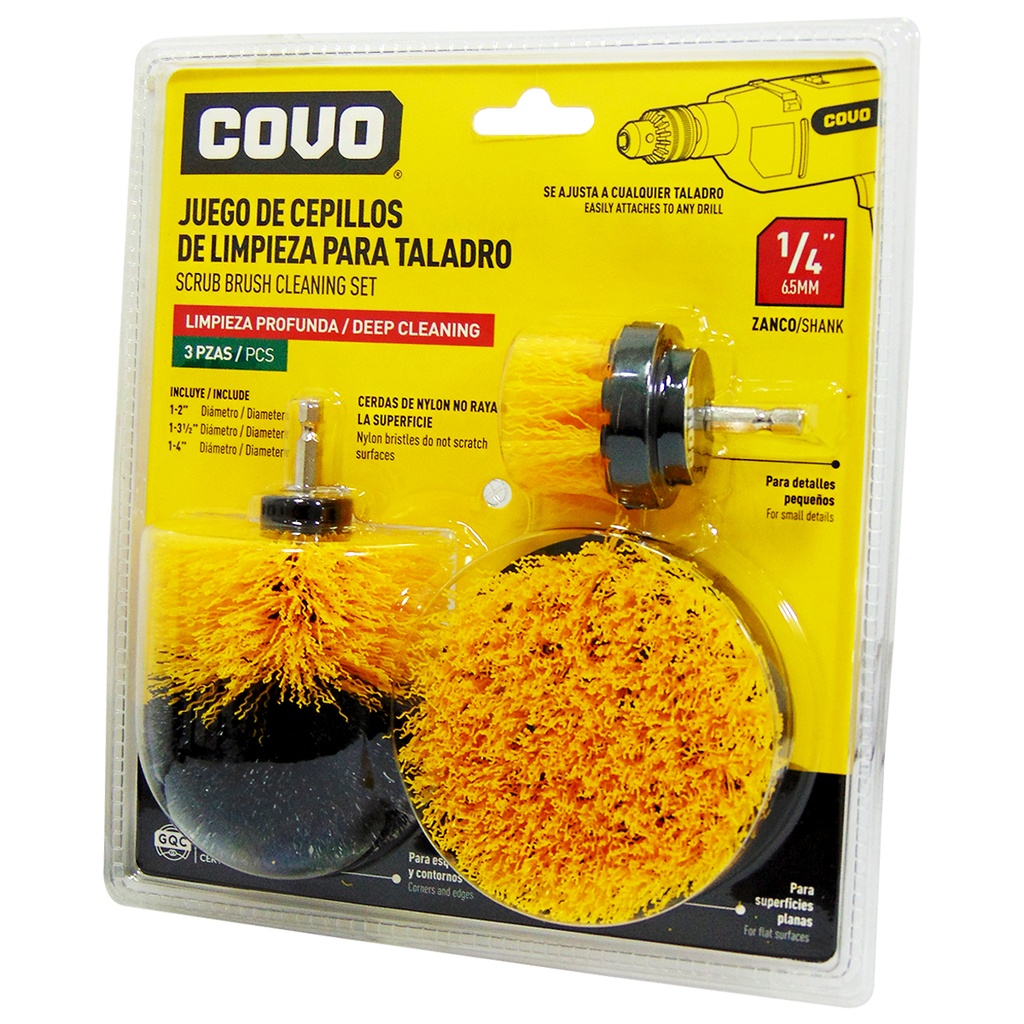 JUEGO DE CEPILLOS DE LIMPIEZA 3 PZAS COVO