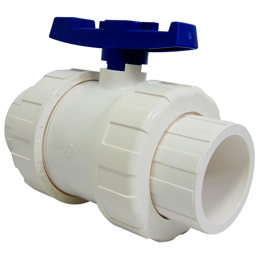 VALVULA 2" DE PVC SIN ROSCA UNION DOBLE GRIVEN